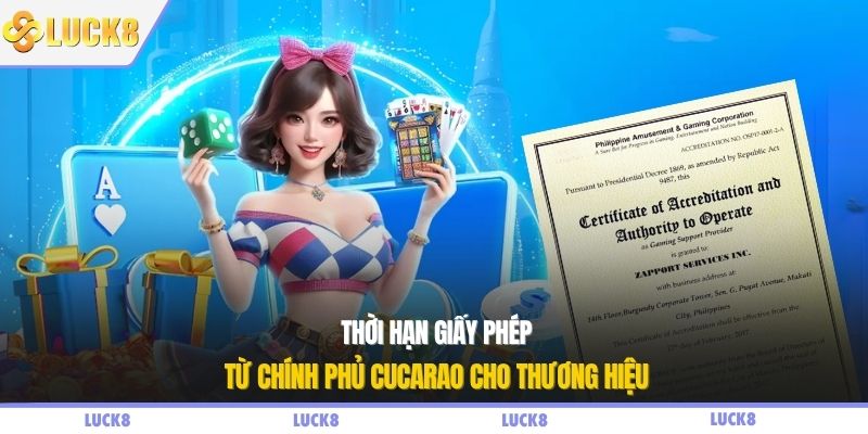 Thời hạn giấy phép từ chính phủ Cucarao cho thương hiệu
